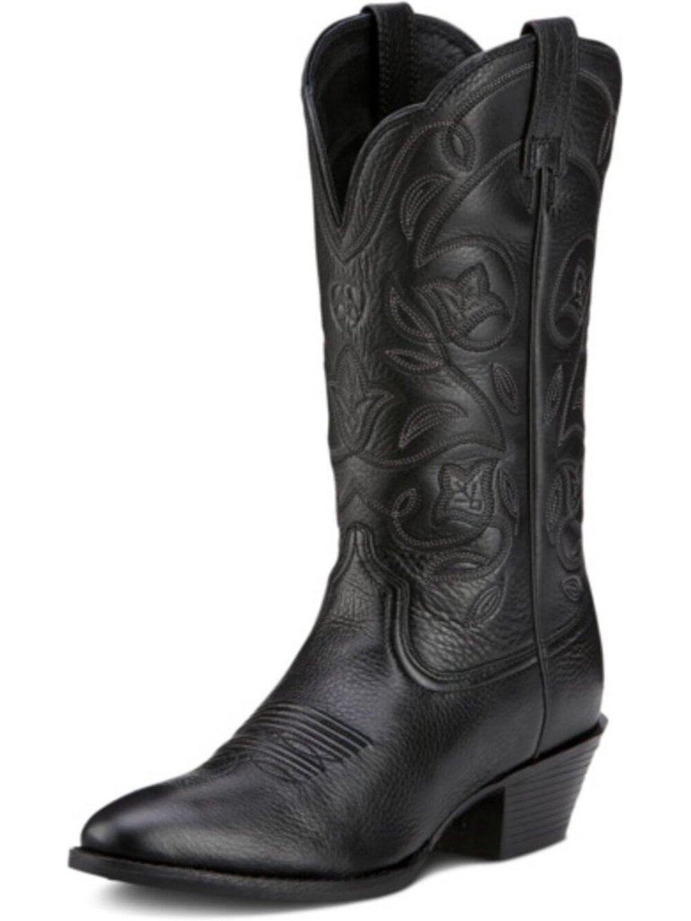 Women’s Black Heritage R Toe Western Cowboy Boots Classic Cowgirl Boots
